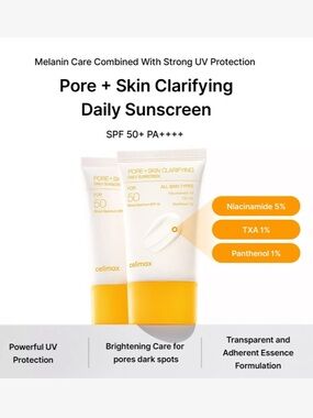 NIB Sealed Viral KBeauty brand Celimax Pore + Skin Clarifying Daily Sunscreen